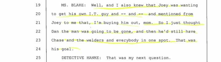 Interview of Susan Blake, page 157, lines 19-25