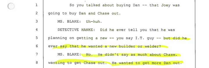Interview of Susan Blake, page 158, lines 1-8