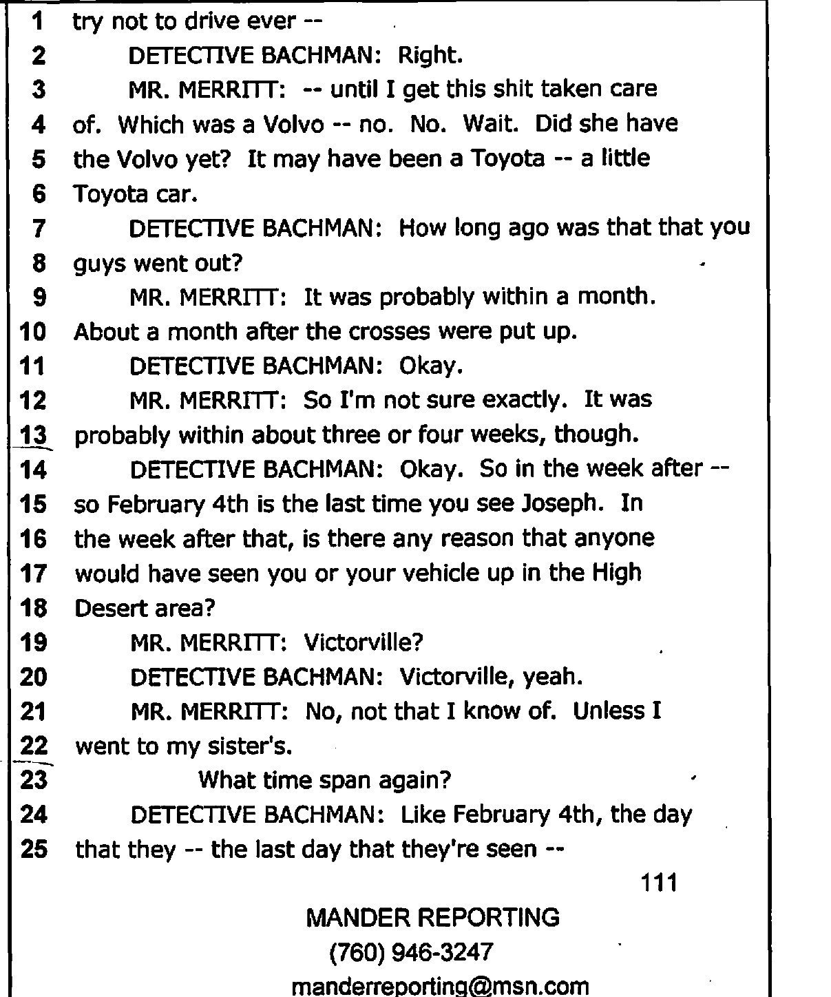 Interview transcript, page 111