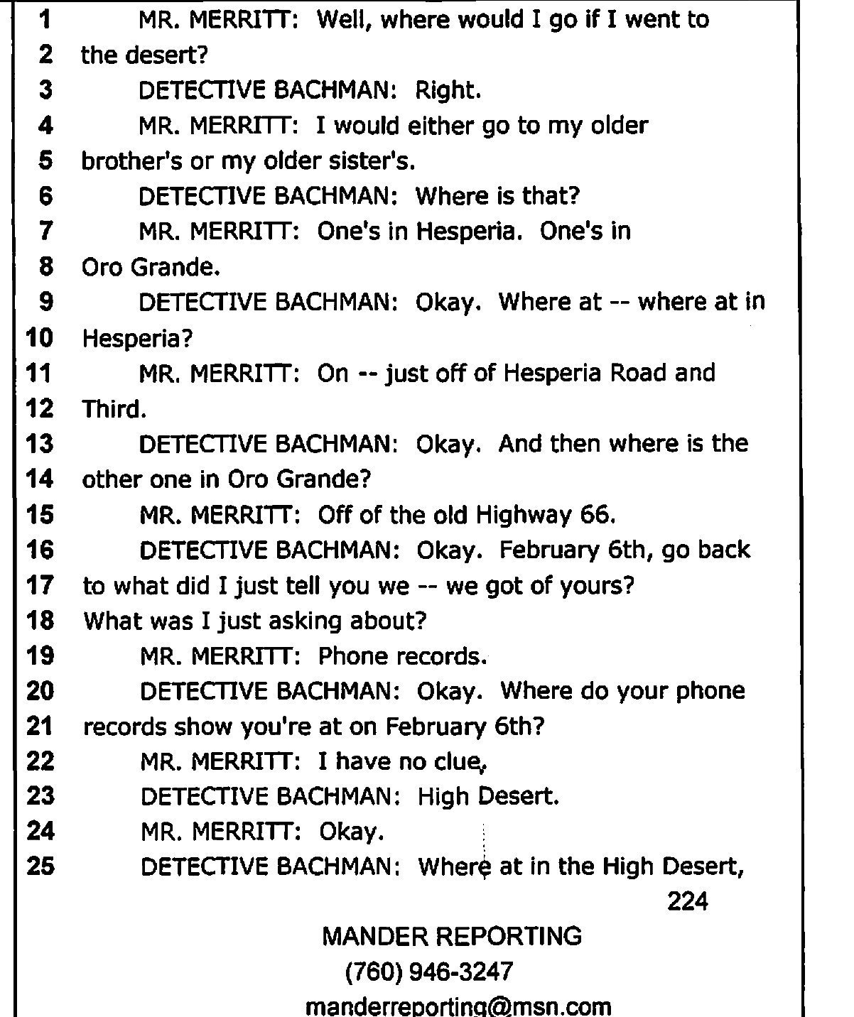 Interview transcript, page 224