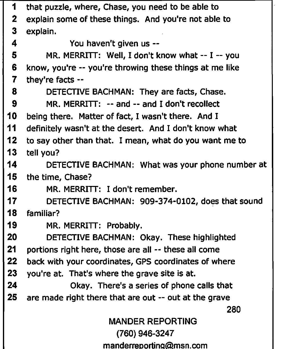 Interview transcript, page 280