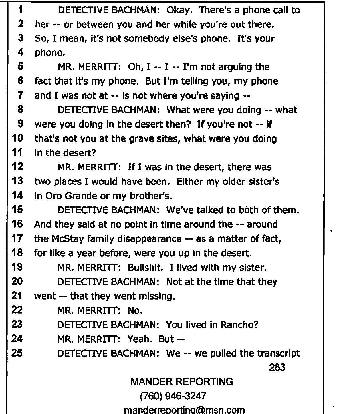 Interview transcript, page 283