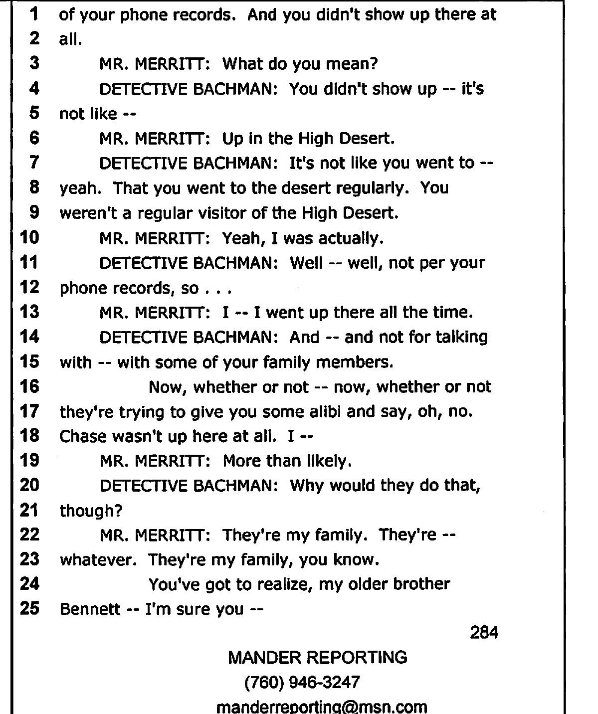 Interview transcript, page 284