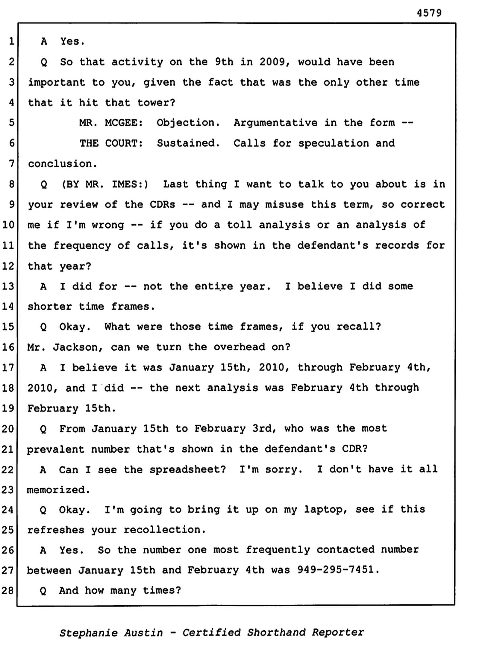 Reporter&rsquo;s transcript, page 4579