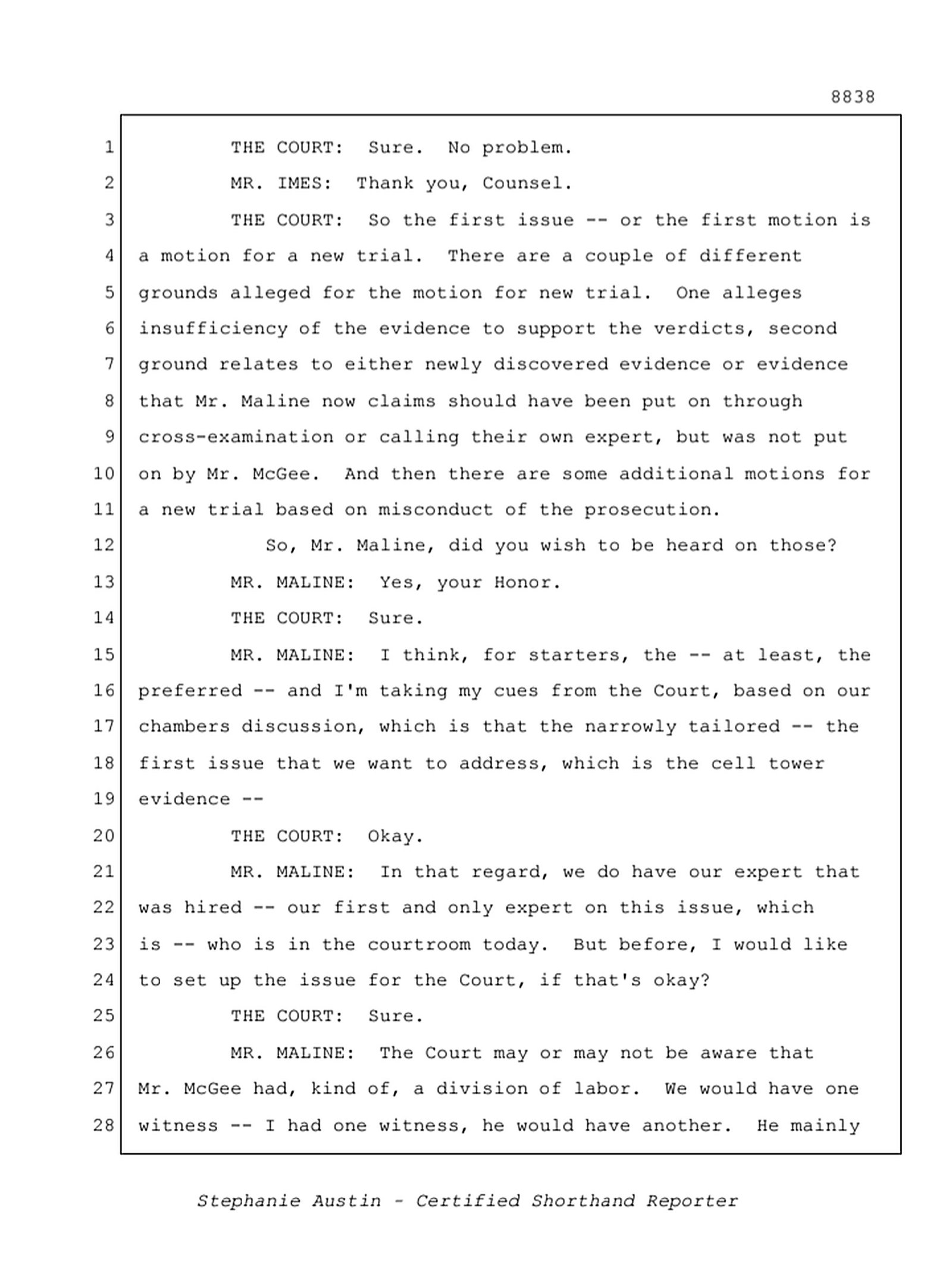 Reporter's Transcript page 8838