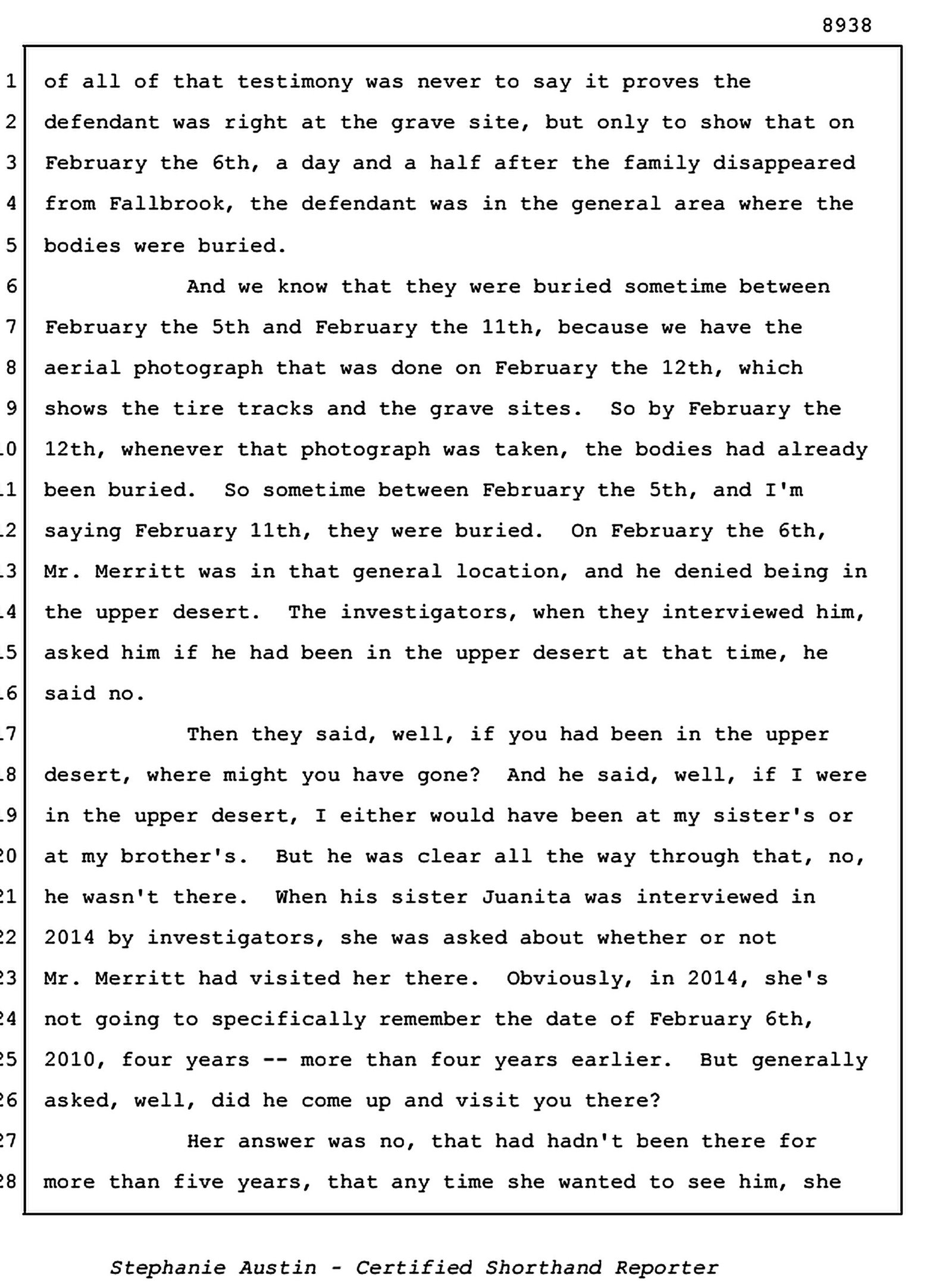 Reporter&rsquo;s transcript, page 8938