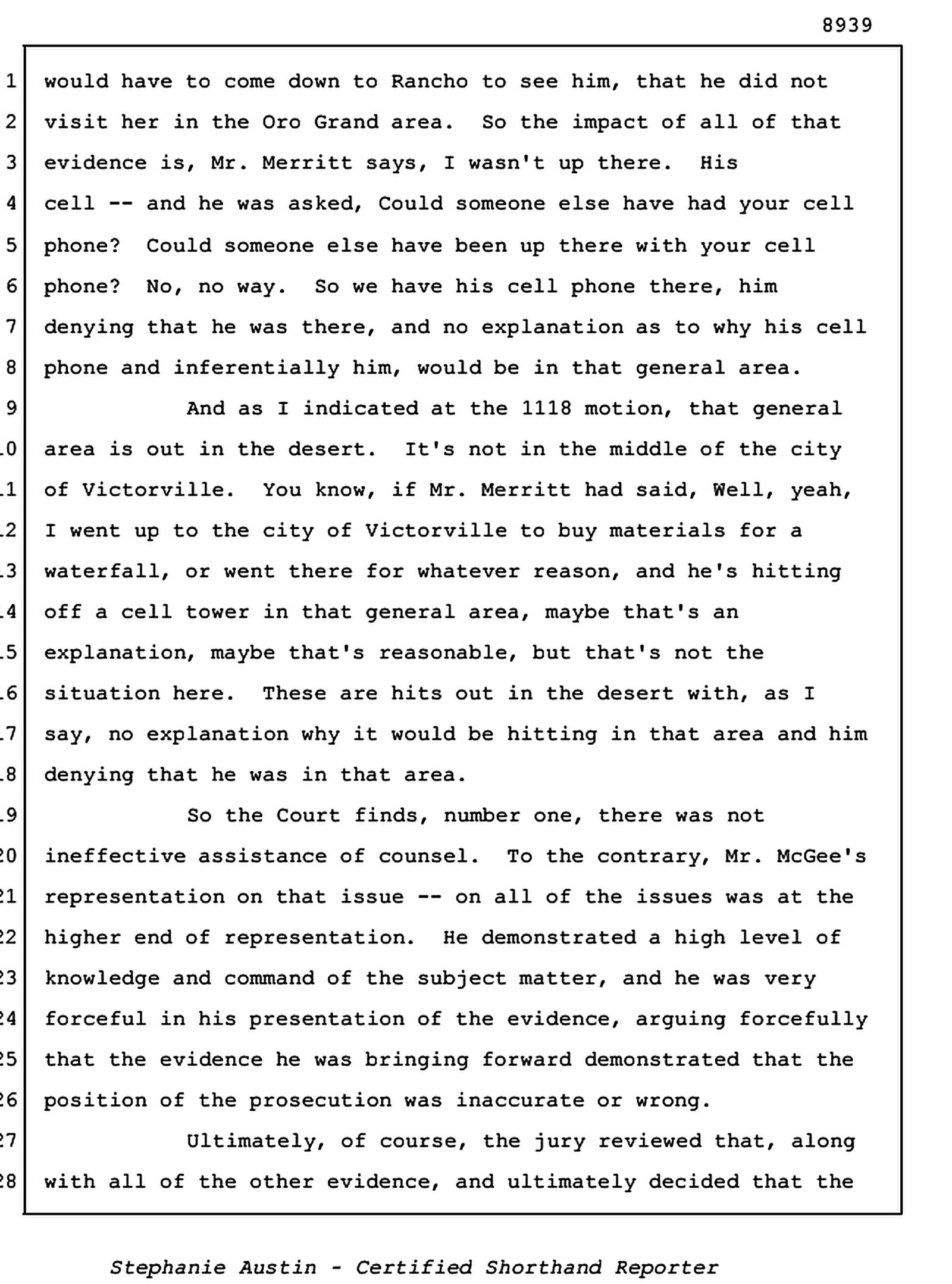 Reporter&rsquo;s transcript, page 8939