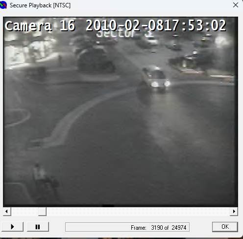 (Image 3) Camera 16 — 17:53:02. The same view, closer — the adult male closing the distance between himself and the others.