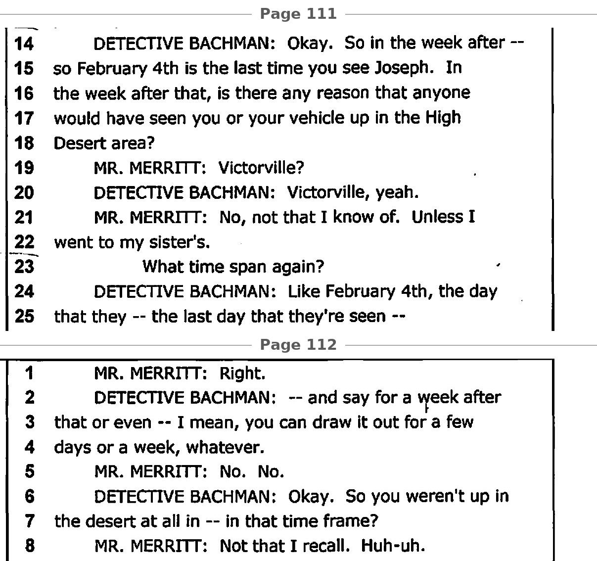 Interview transcript, 111:14-112:8