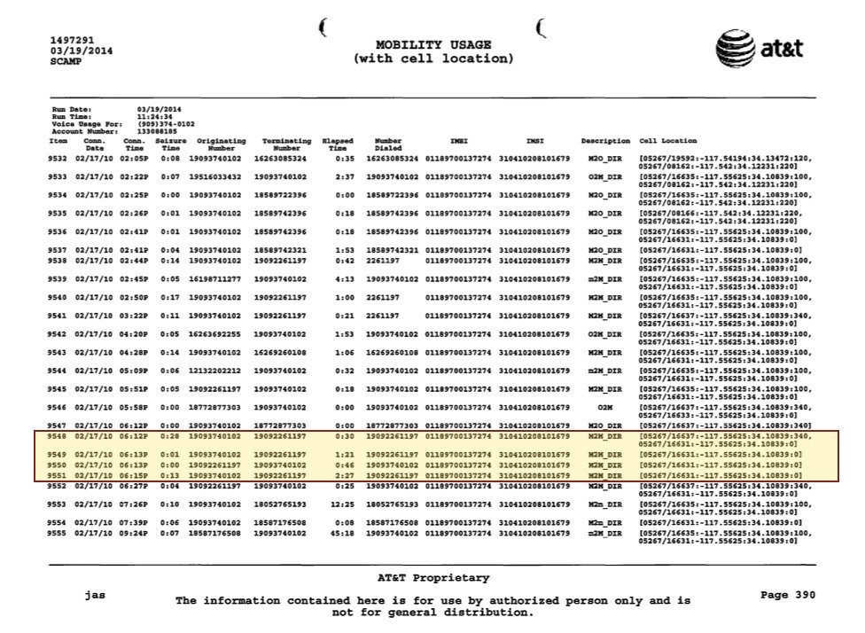 my AT&T record, Page 390 (February 17)